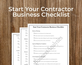 Contractor Business Checklist – Printable, Fillable PDF Guide (Digital Download)