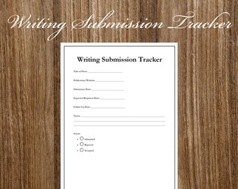 Writing Submission Tracker Template | Fillable PDF (Digital Download)