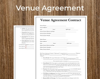 Event Venue Agreement Contract | Fillable, Printable PDF