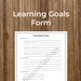 Learning Goals Form | Students | College | Learn Anything | School ...