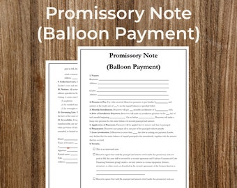 Formulario de pagaré con pago global (PDF imprimible y rellenable)