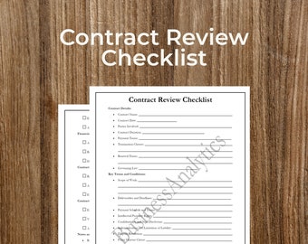 Contract Review Checklist Form - Recession-Proof Your Business | Evaluate Your Current and Future Agreements