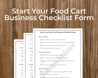 Food Cart Business Checklist | Printable, Fillable, Customizable (PDF)