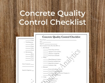 Concrete Quality Control Checklist | Contractor Inspection Form (Fillable PDF)