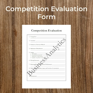 Competition Evaluation | PDF | Form Fillable | Printer Friendly | Business Forms | Editable | Customizable | Small Business | Digital Form