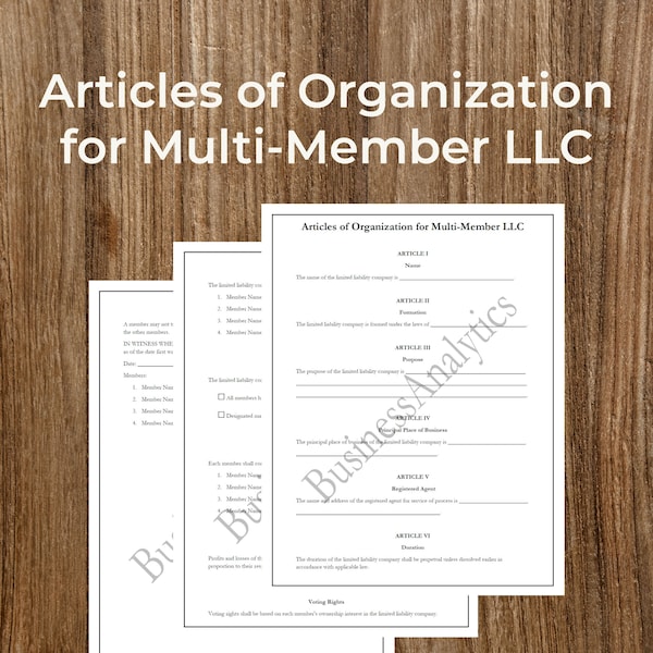 Articles of Organization Template Etsy Articles of Organization Template Etsy
