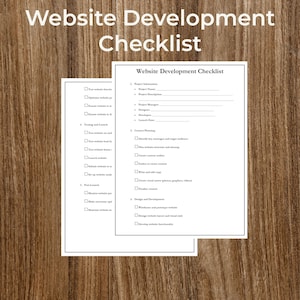 Website Development Checklist Form Template | Printable | Fillable | PDF | Digital Download | Customizable | Editable | Business Forms