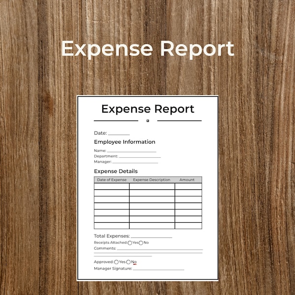 Expense Report Etsy