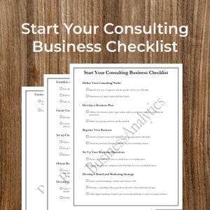 Start Your Consulting Business Checklist - Comprehensive Guide for Success | Printable | Fillable | PDF | Digital Download | Customizable