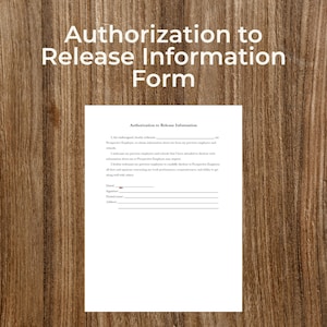 Autorización para divulgar información / PDF / Formulario rellenable / Imprimible / Formularios comerciales / Pequeñas empresas / Editable / Personalizable