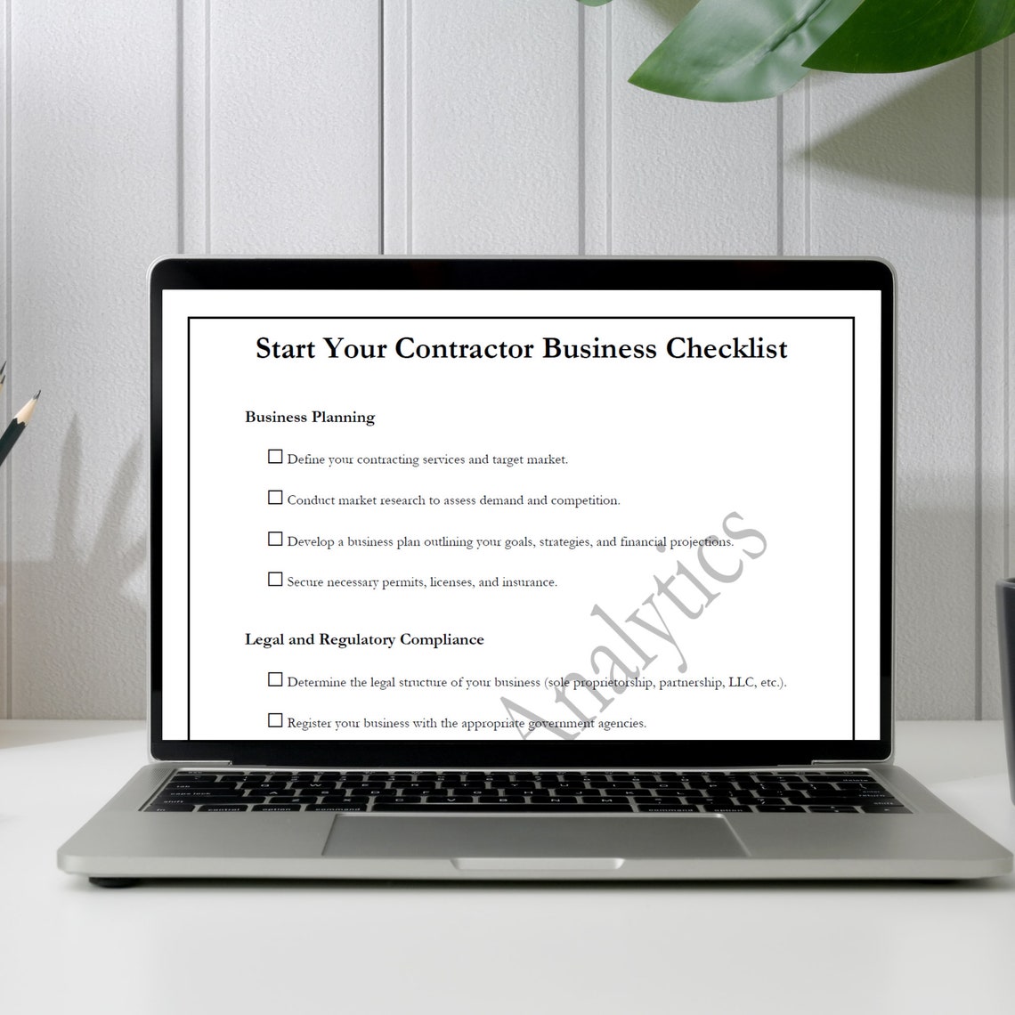Contractor Business Checklist – Printable, Fillable PDF Guide (digital ...