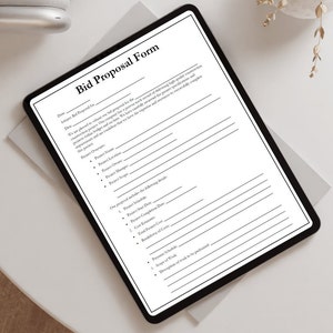 Construction Bid Proposal Form - Printable, Fillable PDF (digital ...