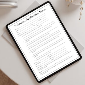 Volunteer Application Form | Editable PDF Template for Nonprofits and Organizations | Printable ...