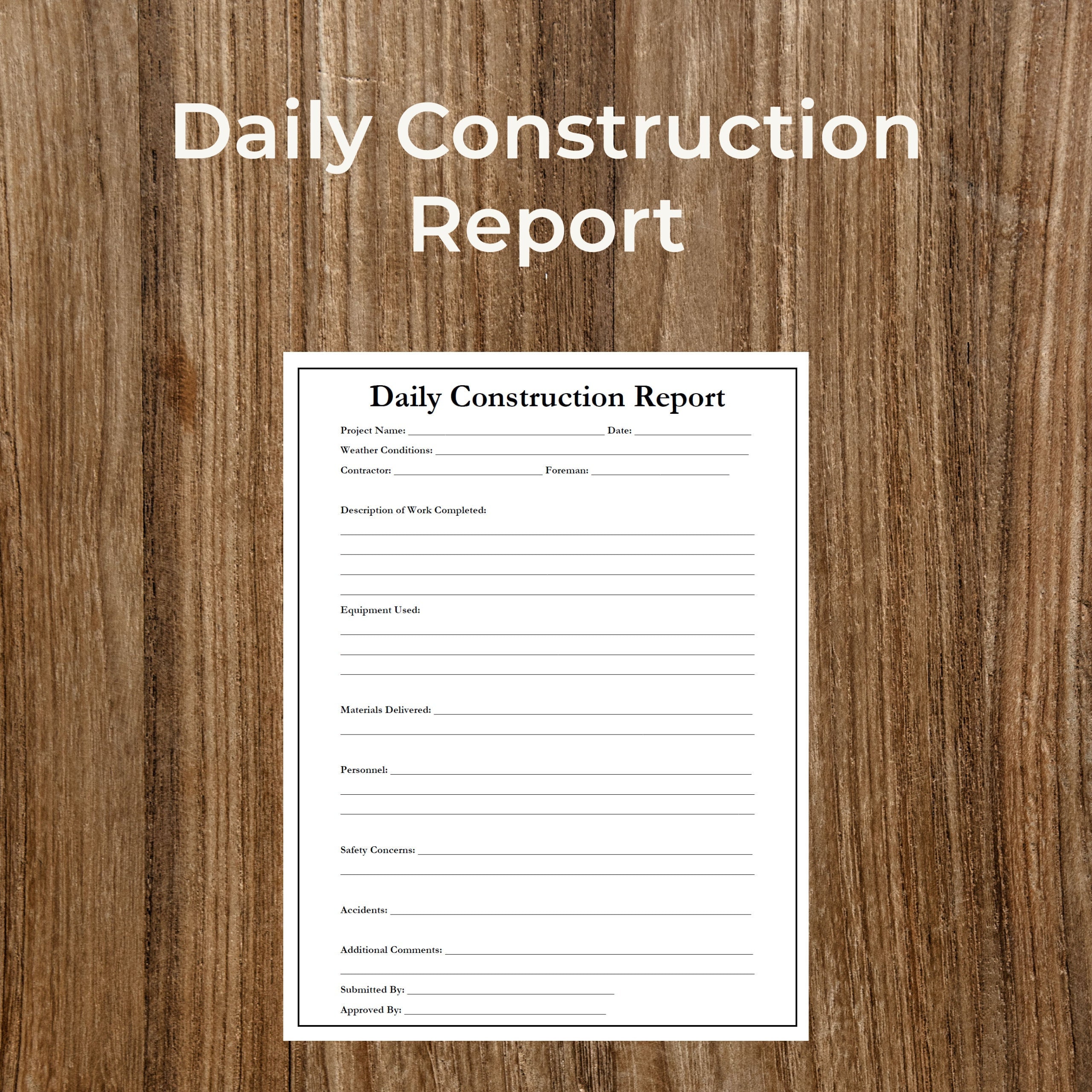 Daily Construction Report Form Keep Track of Your Progress Printable Daily Construction Report Form Keep Track of Your Progress Printable