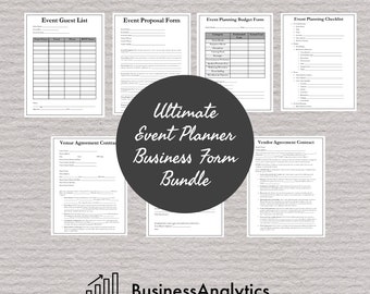 Event Planner Business Forms Bundle - Printable, Fillable PDF (Digital Download)