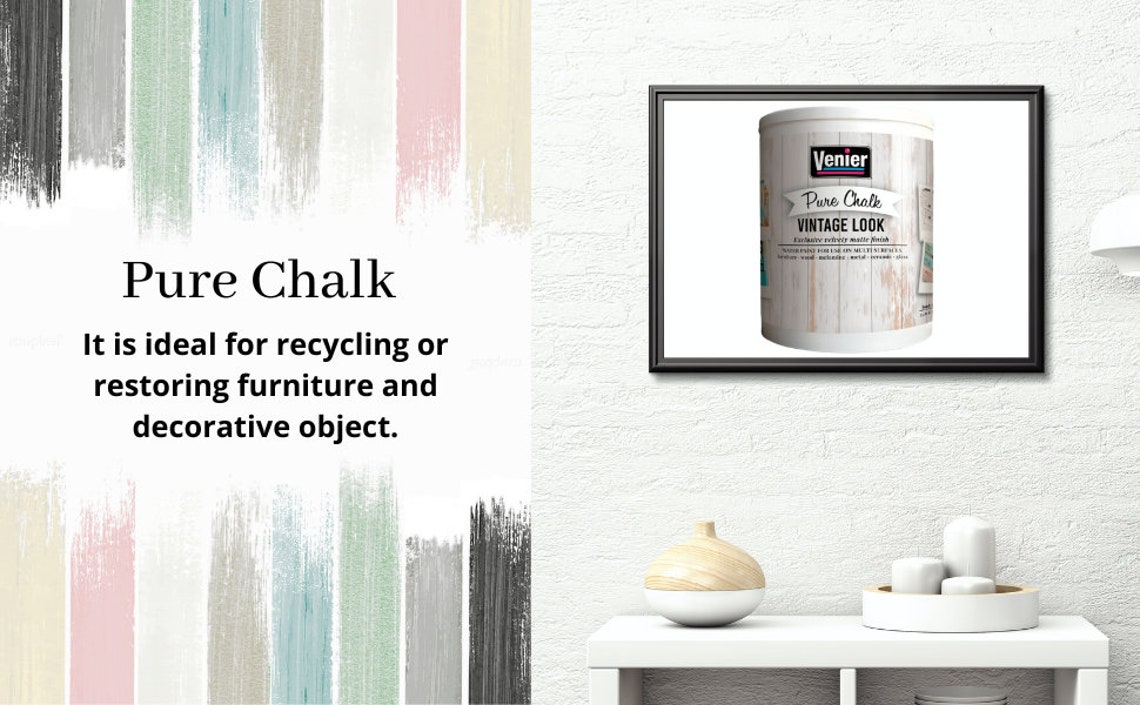 Pure Chalk Paint Venier, Light Blue Calm 33.81 Fl.oz. All in One Paint