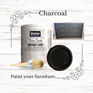 Chalk Paint Pure, Charcoal Look - 33.81 fl.oz. - All in one Paint For Furniture - Chalk paint, Vintage Chalk Paint - Matte Finish Paint -