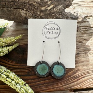 Paddock Pottery Handmade Ceramic Pottery Earrings with Silver Stainless Hook
