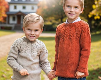 Nordic Cable Knit Kids Sweater Pattern (PDF Download)