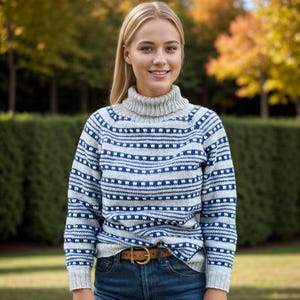 Modello di maglia PDF, design nordico, maglione da donna, modello di maglione, regali per lei, regali per lui, maglione scandinavo unisex, download digitale