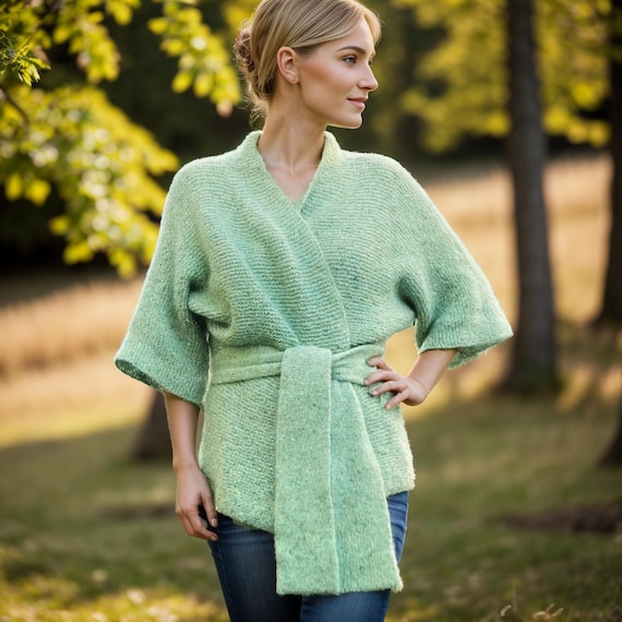 Nordic Kimono Cardigan Knitting Pattern: Beginner Friendly (PDF