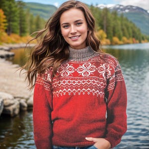 Knitting Pattern PDF,Nordic Womens Fair Isle Sweater Pattern,Bottom Up Pullover,Scandinavian Knitting Design,Advanced Colorwork Sweater,DIY