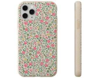 Funda para teléfono, ecológica, biodegradable, con diseño floral, para iPhone, Samsung, Google, Huawei, funda protectora compostable y sostenible a base de plantas