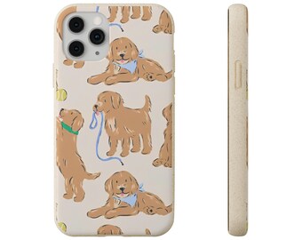 Biodegradable Phone Case, Eco Friendly Dog Lover Phone Cover, Sustainable Puppy iPhone Case, Biodegradable Tech Accessories, Environmentally