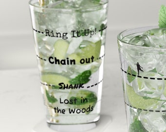 Putting for Pints Glass for Disc Golf Lovers, 16oz Drinkware, Birthday Gifts, Sports Parties, Home Bar Essentials, Unique Sports