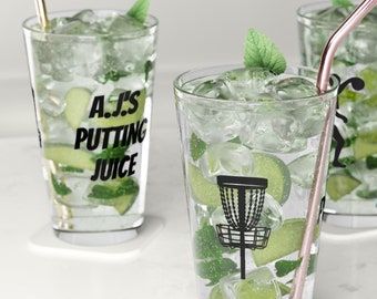 Personalized Pint Glass for Disc Golf Lovers, 16oz Drinkware, Birthday Gifts, Sports Parties, Home Bar Essentials, Unique Sports