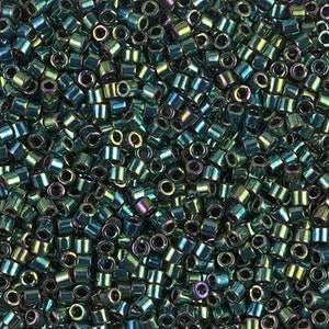 Miyuki 10/0 Delica Beads IRIS. Metallic Teal Color 7.2 Grams, Made In Japan, DBM0027-TB