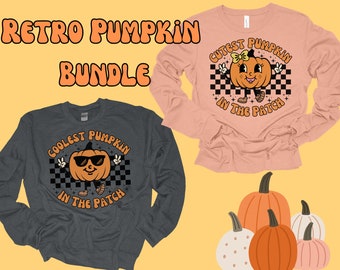 Retro Pumpkin Patch PNG Set: Fall Digital Design Files | Instant Download