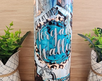 20oz Bluetooth speaker Tumbler/cup. Collage of Wallen, wasted on you Country music, country western and Truck Sublimation print. Great sound