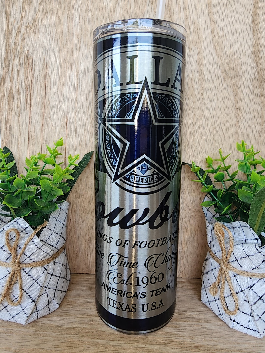 30oz Skinny Tumbler. Dallas Cowboys Beer Can Inspired Design. With ...