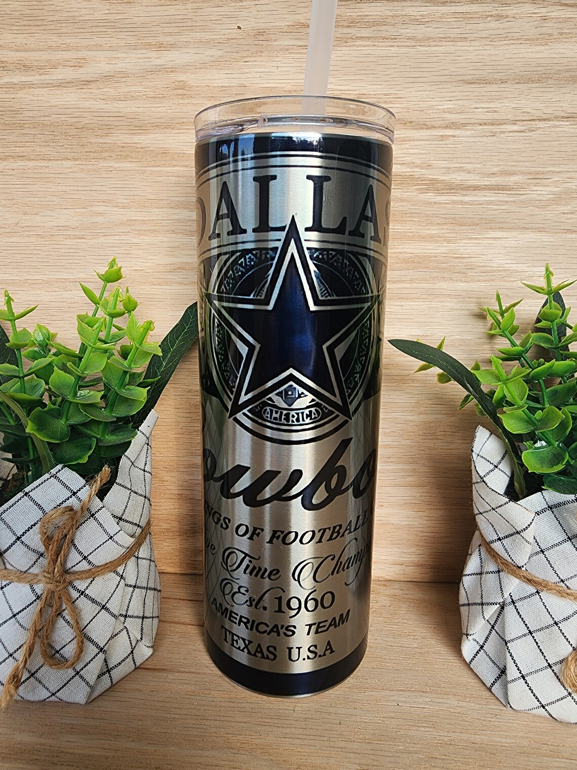 20oz Skinny Tumbler. Dallas Cowboys Beer Can Inspired Design. - Etsy