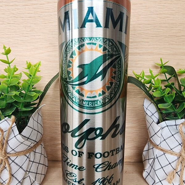 Bicchiere Termico Miami Dolphins 20oz In Acciaio Inox LOGOBRANDS: Ufficiale NFL