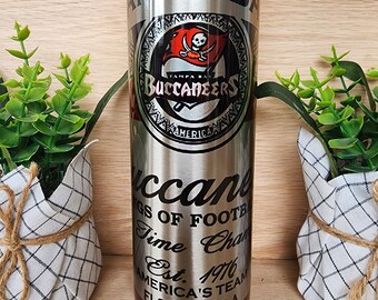 20OZ Skinny Stainless Steel Tampa Bay Buccaneers NFL Football Tumbler ...