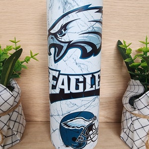 GLOW in the DARK. Philadelphia Eagles Football/NFL en Amerikaanse vlag. Liefhebber van het Eagles-team. Brandt groen. Beker 20 oz roestvrijstalen beker