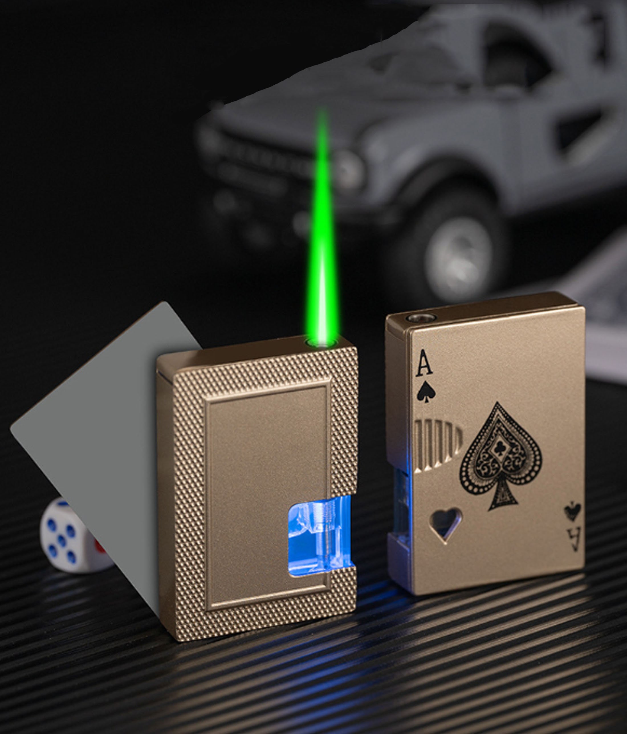 Playing Card Lighter Green Flame Inflatable Light up Fun Toy Etsy