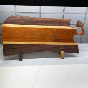 Walnut Cherry Maple Serving Board, Charcuterie Board, Handmade Serving Tray, Wooden Cheese Board