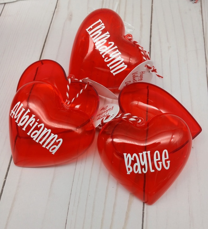 Gifts for Classroom, Under 3, Personalized Gift, Heart Shaped Candy Containers, Candy Filled