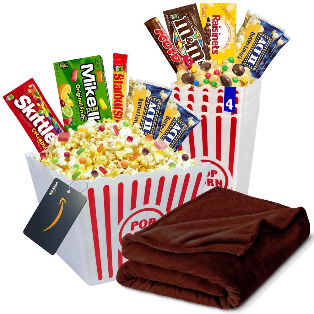 Movie Night Snack Box – Popcorn & Candy Gift Set - Etsy