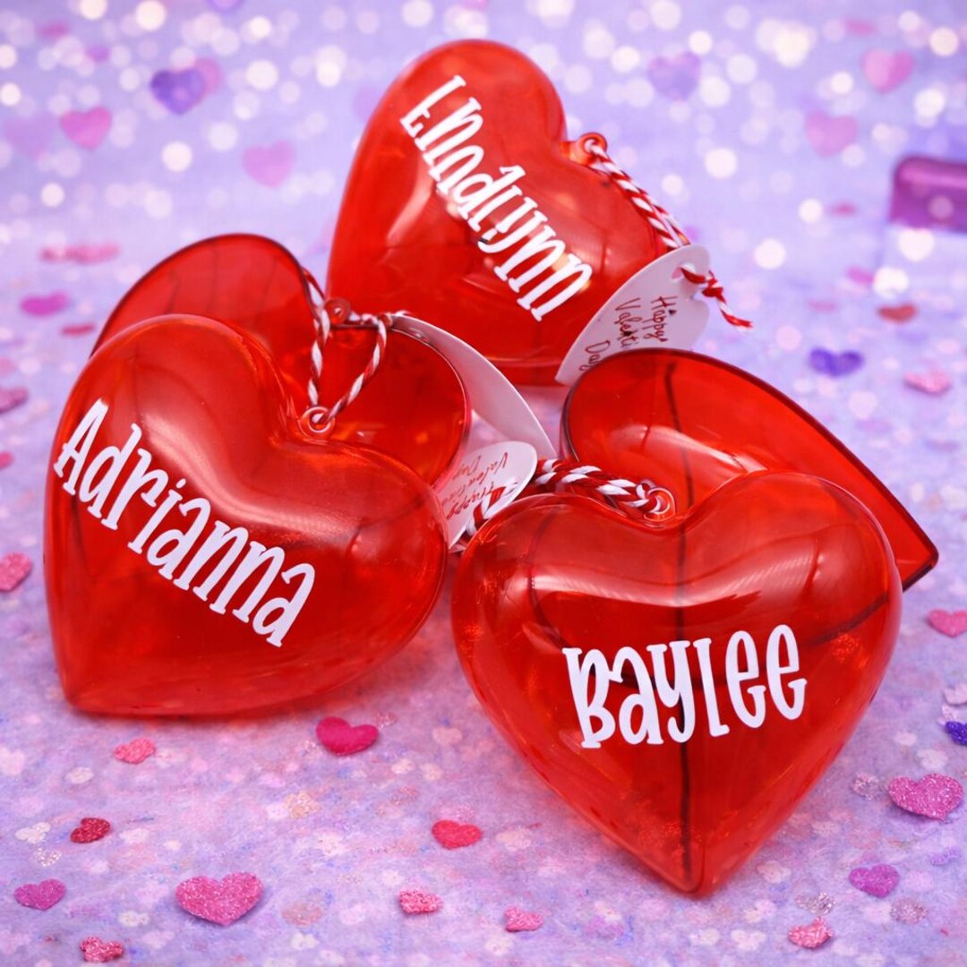 Personalized Heart Candy Container, Classroom Gifts, Bulk Favors - Etsy