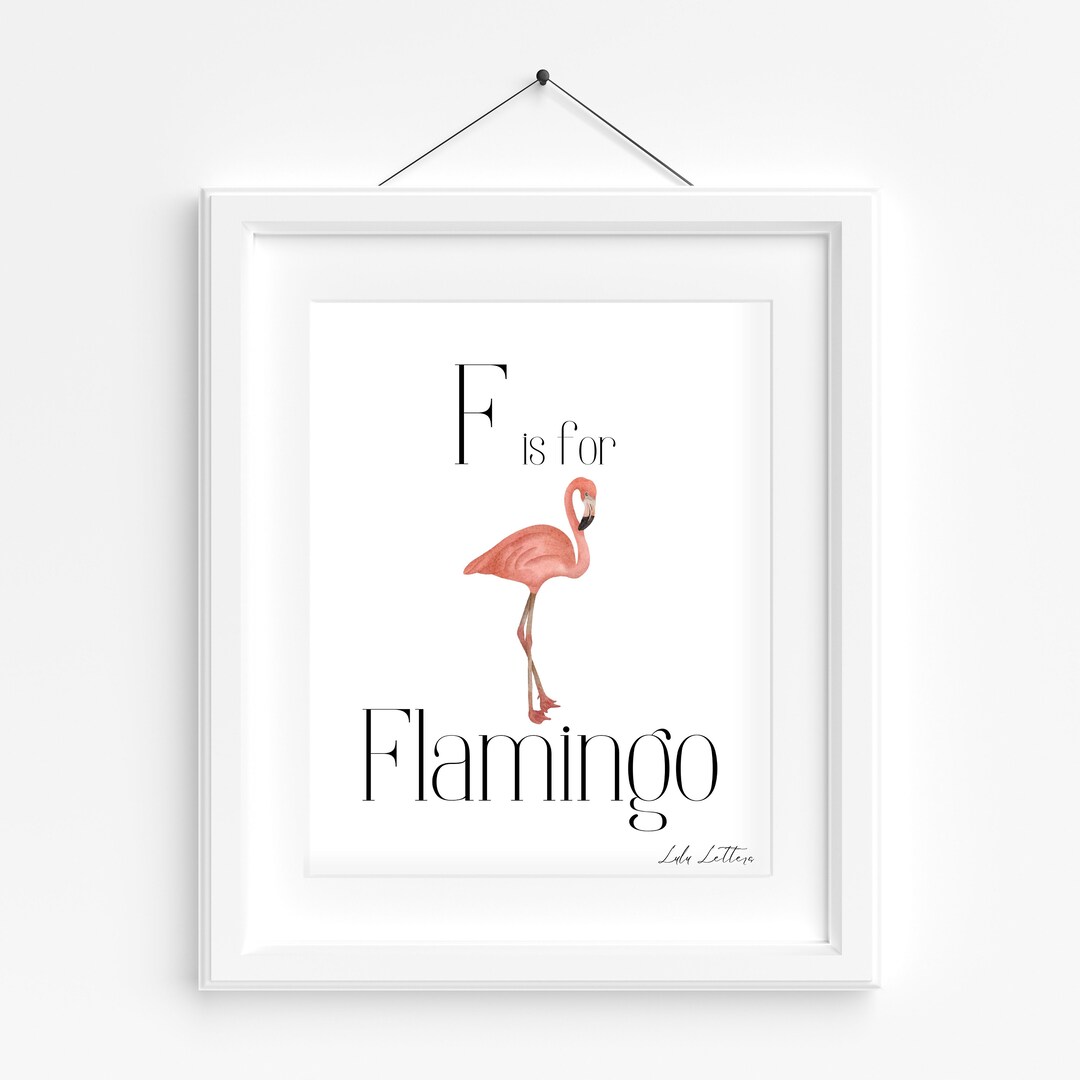 Pink Flamingo Wall Decor, Over Crib Wall Art, Kids Animal Wall Decor