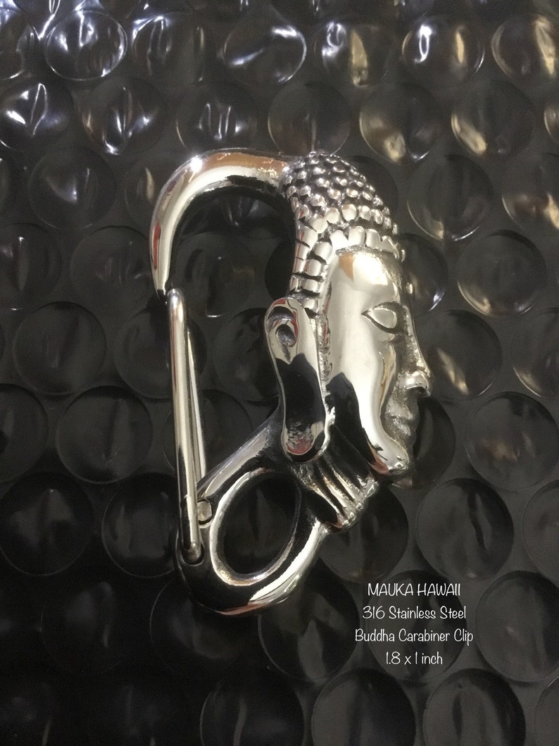Buddah Buddhist Statue Clip Carabiner Keychain Wallet Chain Hook 316