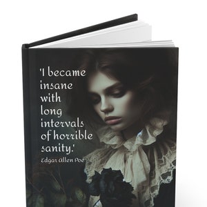 Gothic writing journal goth composition notebook antisocial gift for her gift for grunge goth emo friend moody Edgar Allen Poe quote