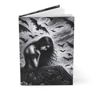 Gothic writing journal goth composition notebook Poe-like diary moody goth journal choice of woman full of woe gift for her grunge goth emo