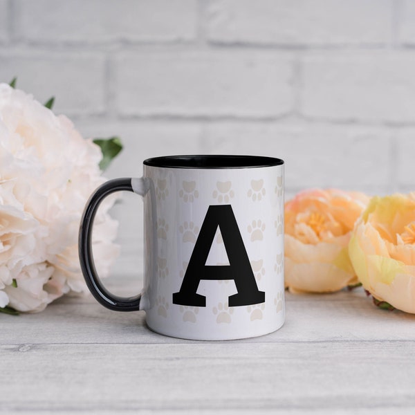 Monogram Paw Print Mug | Personalized Paw Print Mug | Pet Lover Gift | Initial Coffee Cup | Animal Enthusiast | Dog Lover Gift | Birthday