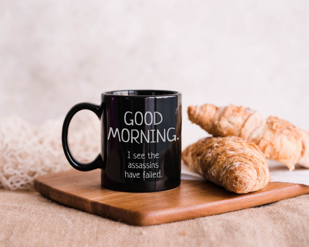 Good Morning. I See The Assassins Have Failed. Rude - 11 OZ Coffee Mug - Funny Inspirational And Sarcasm - By A Mug To Keep TM