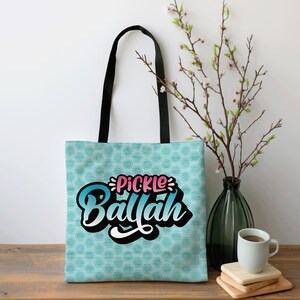 Pickle Ballah Tote Bag | Fun Pickleball Gear Bag | Sporty Pickleball Design | Reusable Shopping Tote | Pickleball Fan Bag | Cute Funny Bag